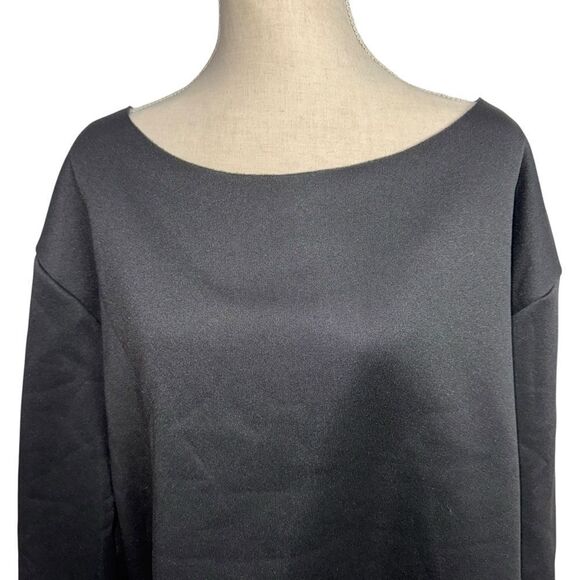 NWOT SHEIN Solid Black long sleeve off the shoulder crewneck sweater size 3X - Picture 3 of 10